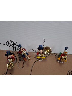 Vtg Disney Mr. Christmas Mickey Mouse Tree Brass Band, Nice working Condition